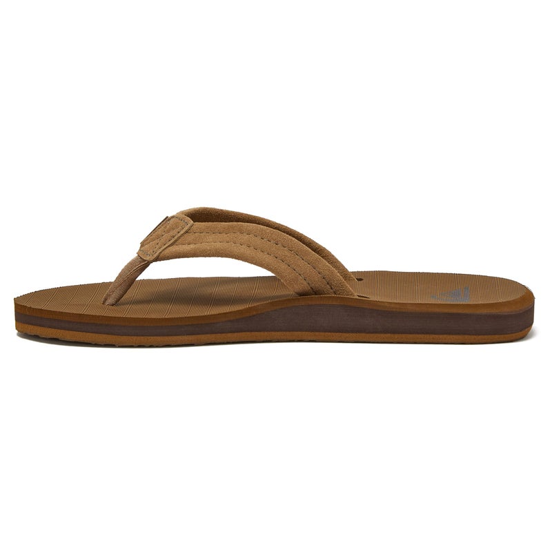 Quiksilver Carver Suede Flip Flops for Men, Arch Support Athletic Mens Sandals, Size 6 to 16 Thong Mens Slides, Tan/Solid, 8 M US - Image 3